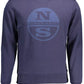 Ocean-Blue Cotton Sweater with Logo Print