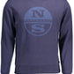 Blue Cotton Long-Sleeve Round Neck Sweater