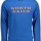 Blue Round Neck Cotton Sweatshirt with Logo
