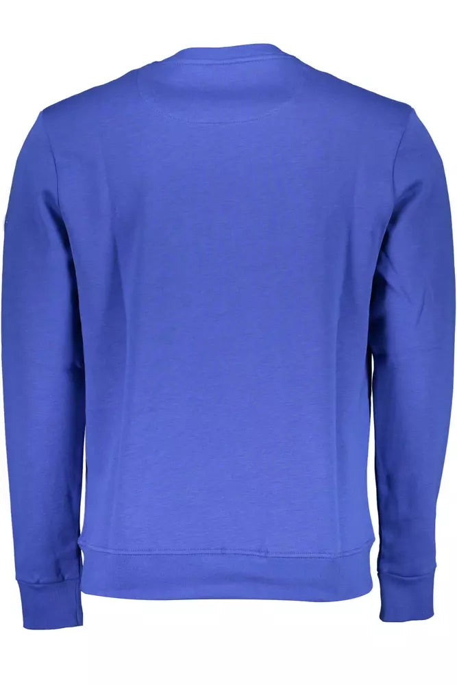 Chic Blue Round Neck Pullover Sweater