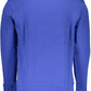 Chic Blue Round Neck Sweater with Logo Print