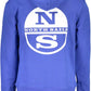 Chic Blue Hooded Long-Sleeved Sweatshirt