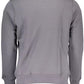 Blue Round Neck Cotton Blend Sweater