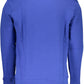 Blue Cotton Crew Neck Sweater with Logo Print