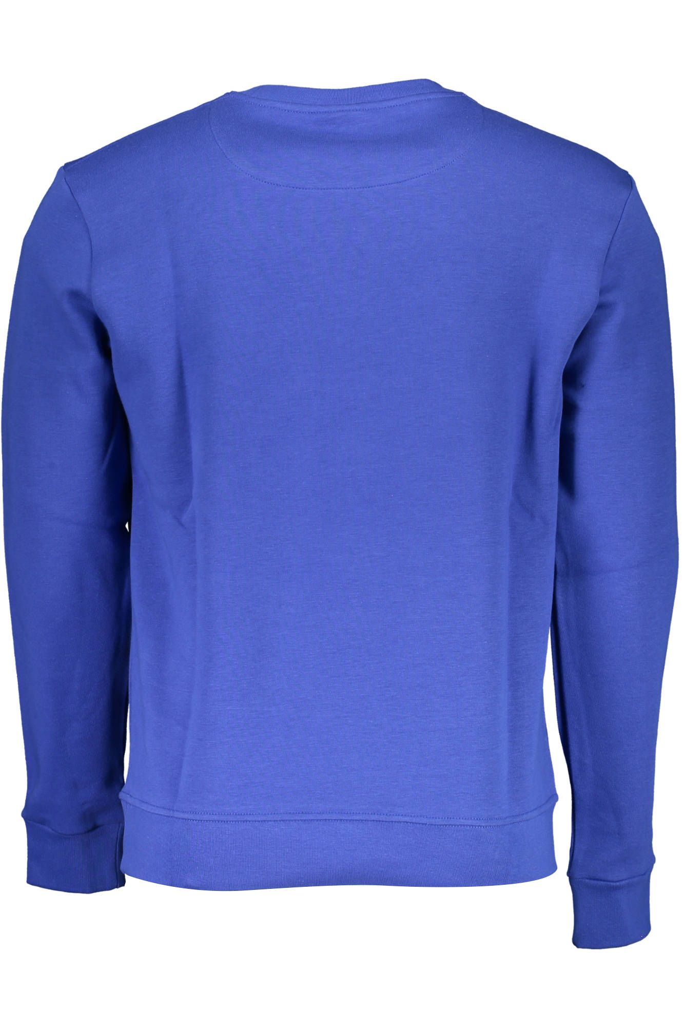 Blue Cotton Crew Neck Sweater with Logo Print