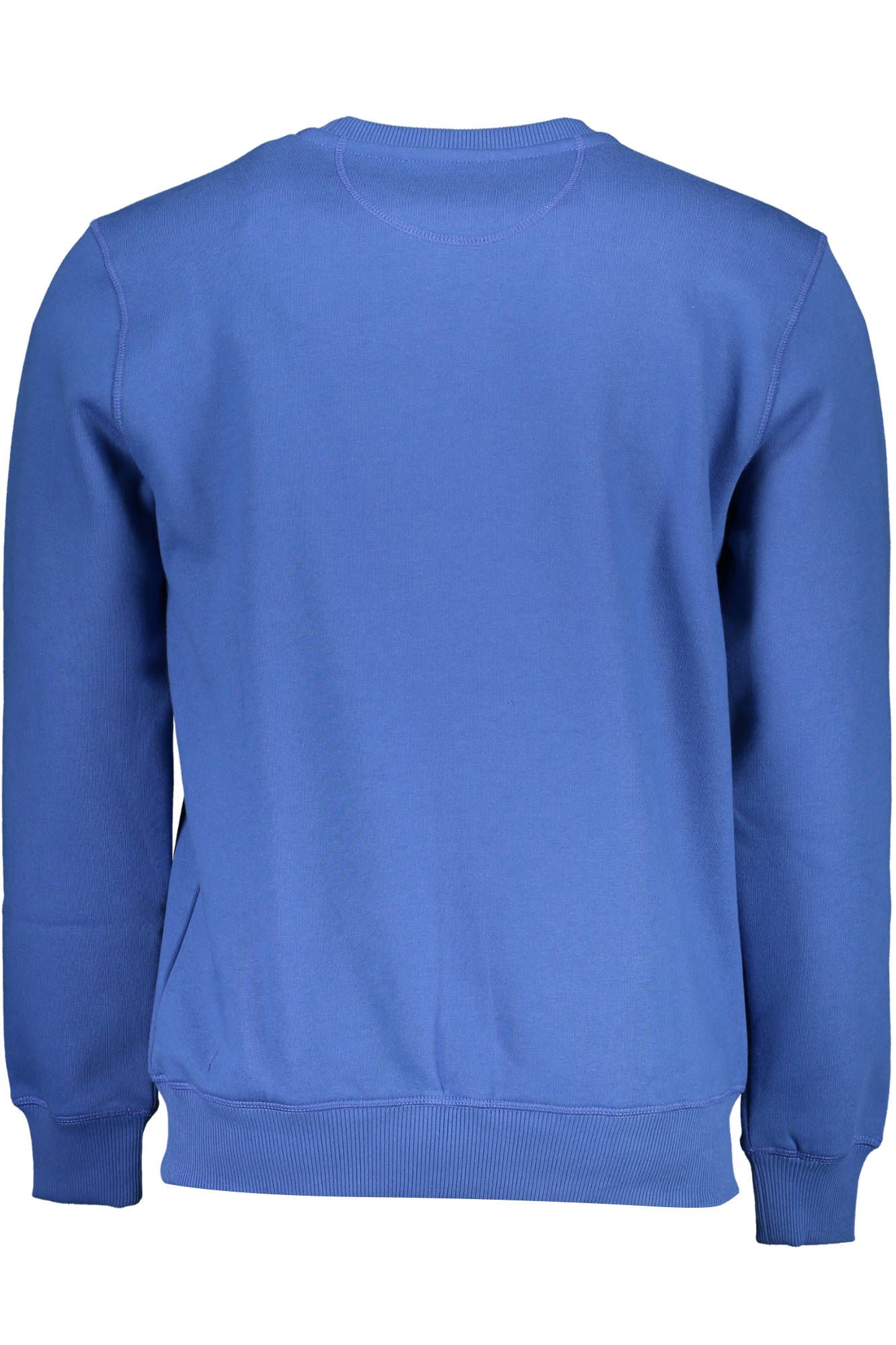 Elevated Blue Cotton Crewneck Sweatshirt