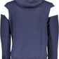 Chic Blue Hooded Sweatshirt with Contrasting Print