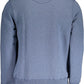 Blue Cotton Round Neck Sweatshirt with Logo
