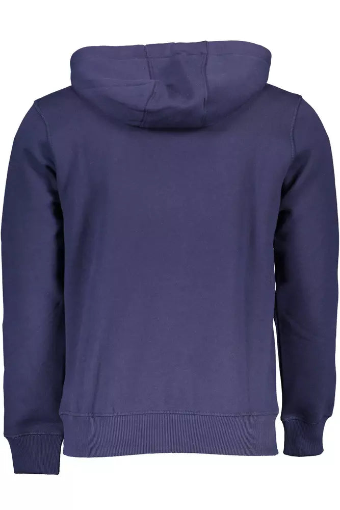 Oceanic Blue Hooded Cotton-Blend Sweatshirt