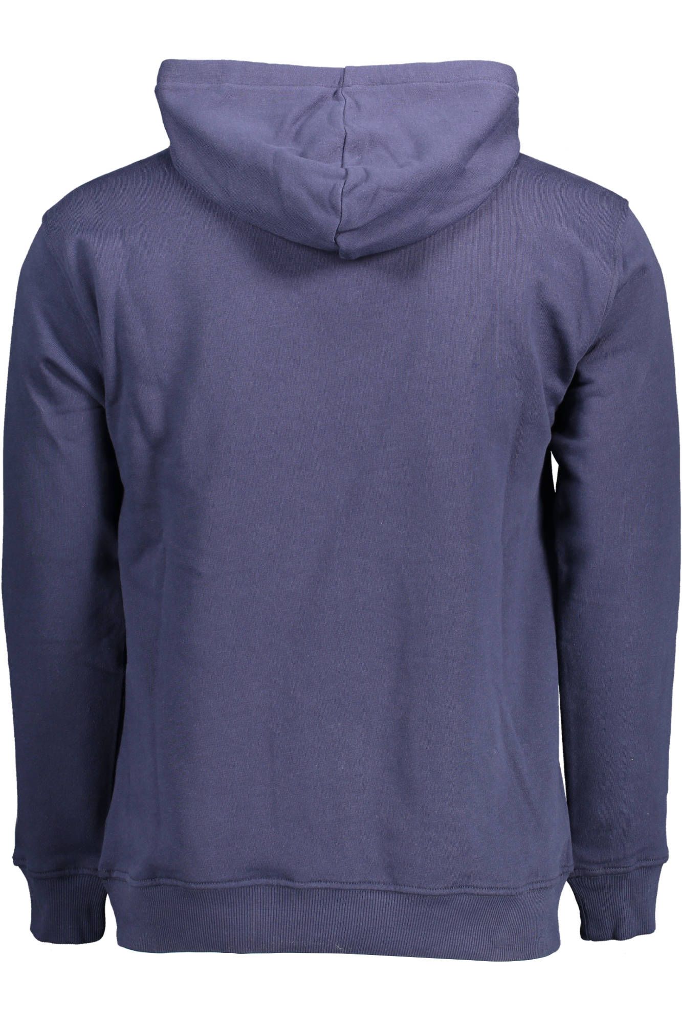 Blue Cotton Hooded Sweatshirt with Logo Print