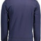 Blue Cotton Crew Neck Sweater with Logo Print