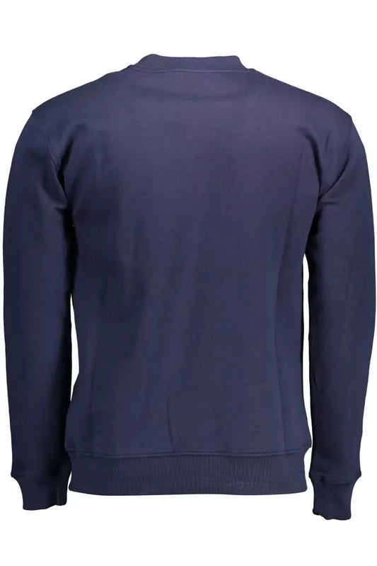 Blue Cotton Crew Neck Sweater