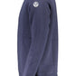 Blue Cotton Long-Sleeved Round Neck Sweater