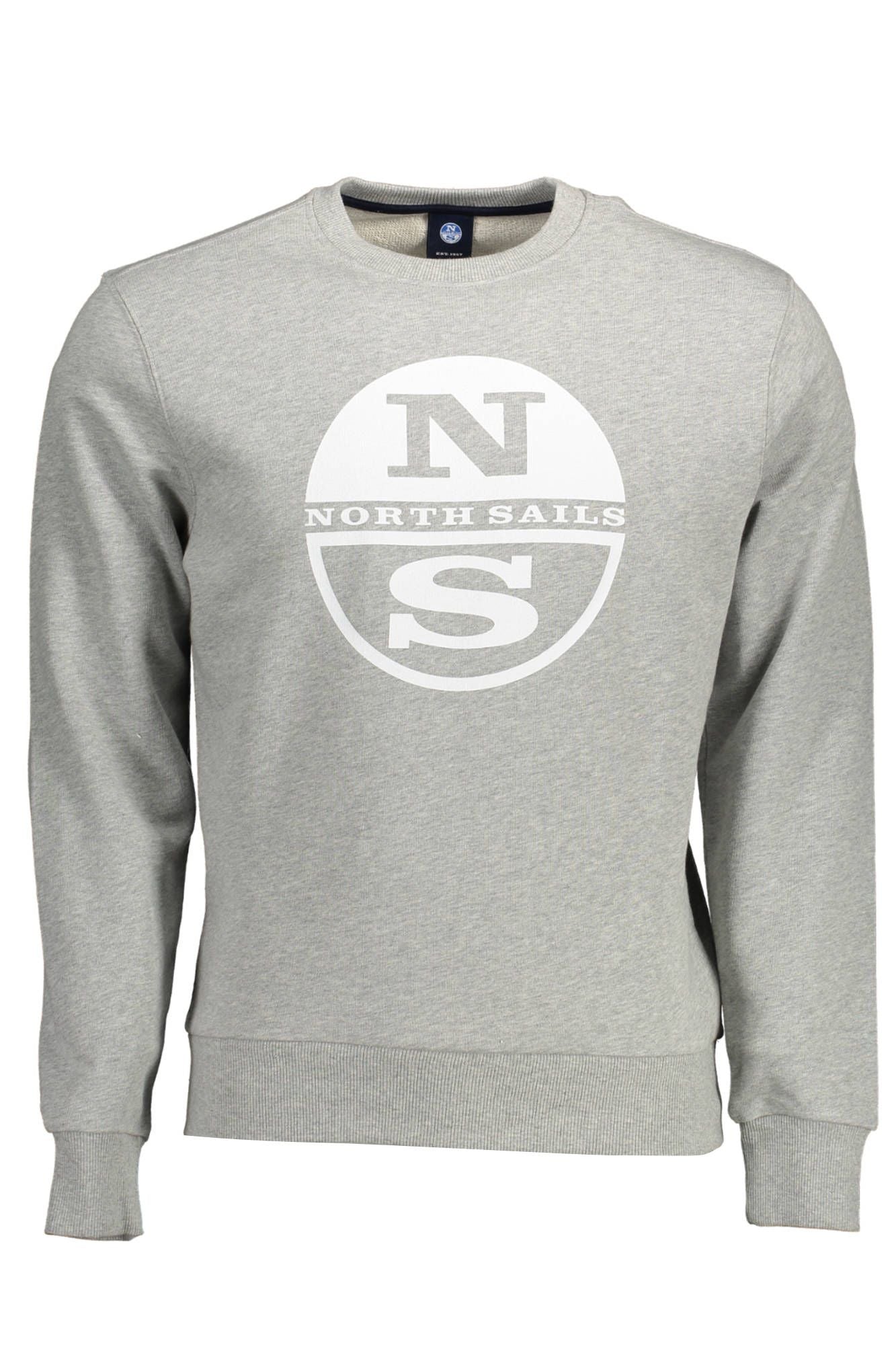 Chic Gray Round Neck Printed Sweatshirt