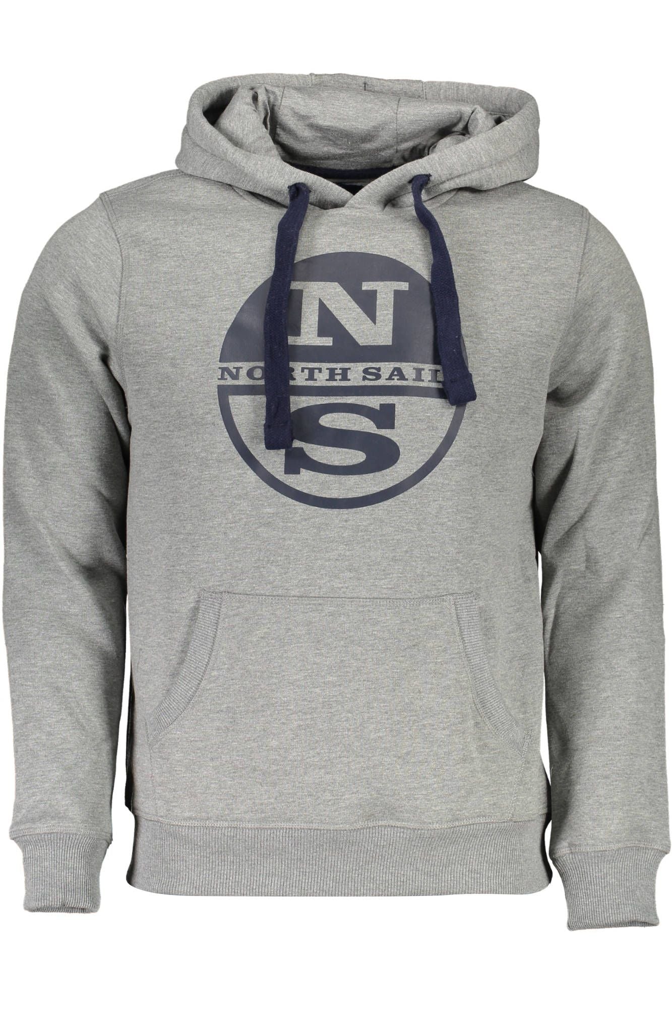 Chic Gray Hooded Cotton Sweatshirt