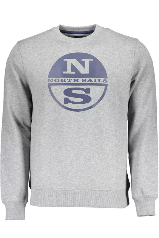 Sleek Gray Cotton-Blend Sweater