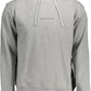 Sleek Gray Hooded Sweatshirt with Logo Print