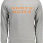 Gray Round Neck Sweatshirt with Logo Print