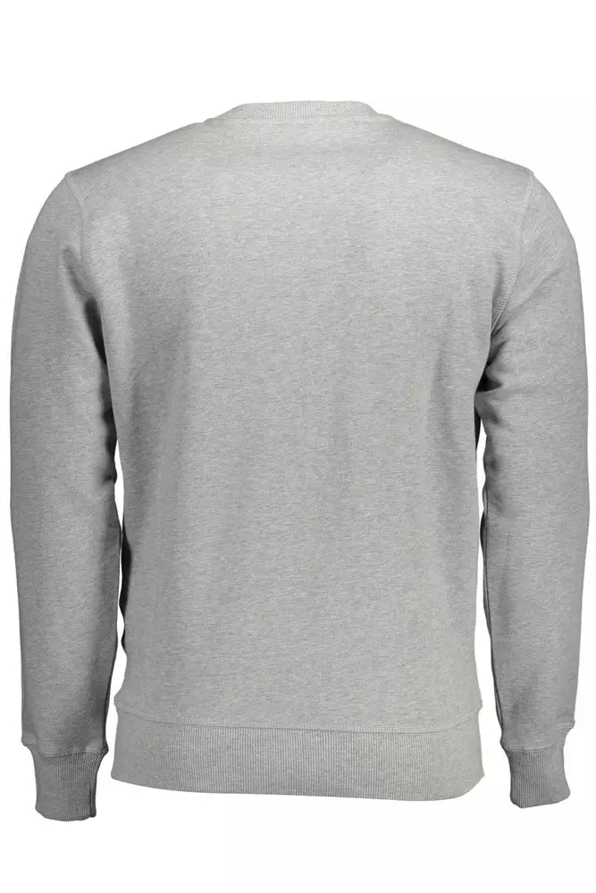 Chic Gray Round Neck Printed Sweatshirt