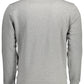Chic Gray Round Neck Cotton Sweatshirt