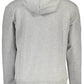 Sleek Gray Hooded Sweatshirt with Central Pocket