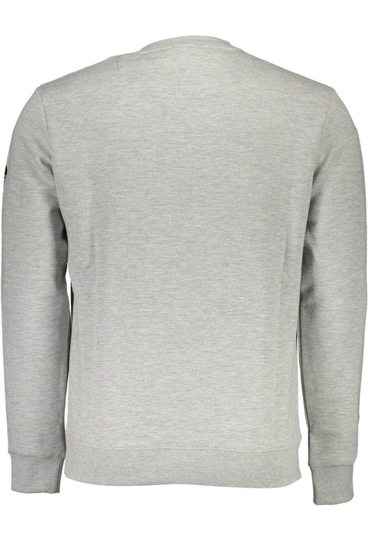 Elegant Gray Long-Sleeved Round Neck Sweatshirt