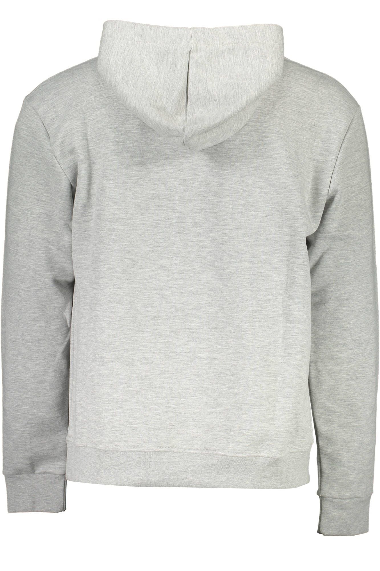 Gray Hooded Long-Sleeve Cotton Sweatshirt