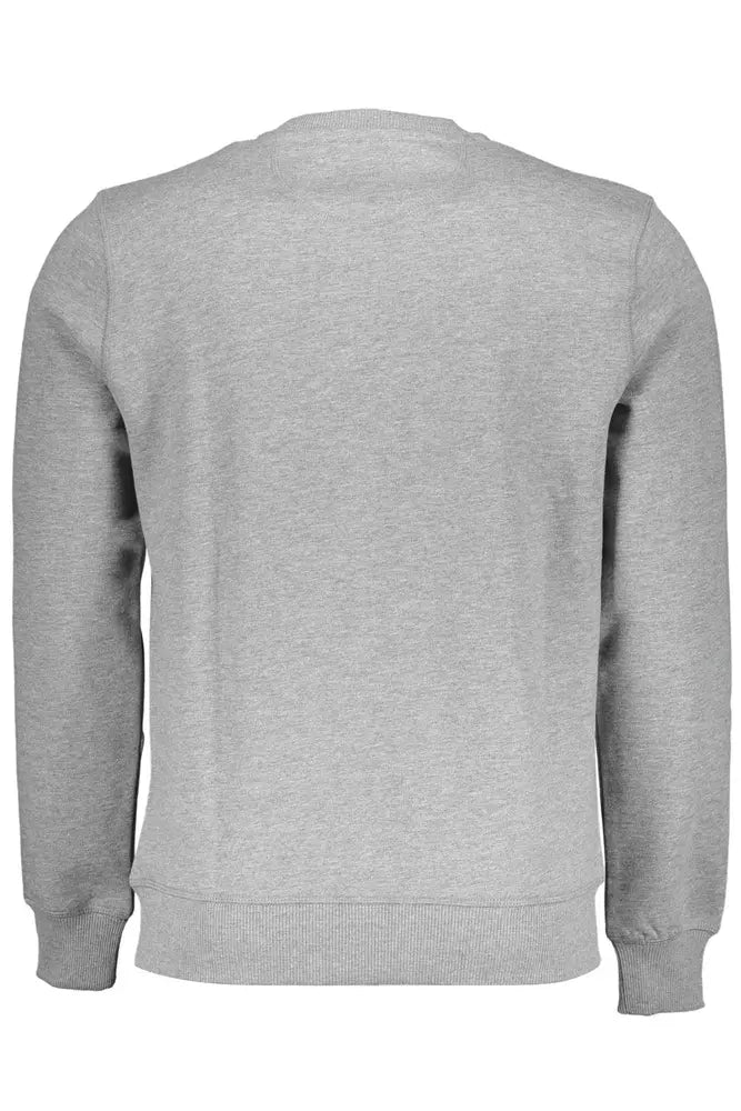 Sleek Gray Cotton-Blend Sweater