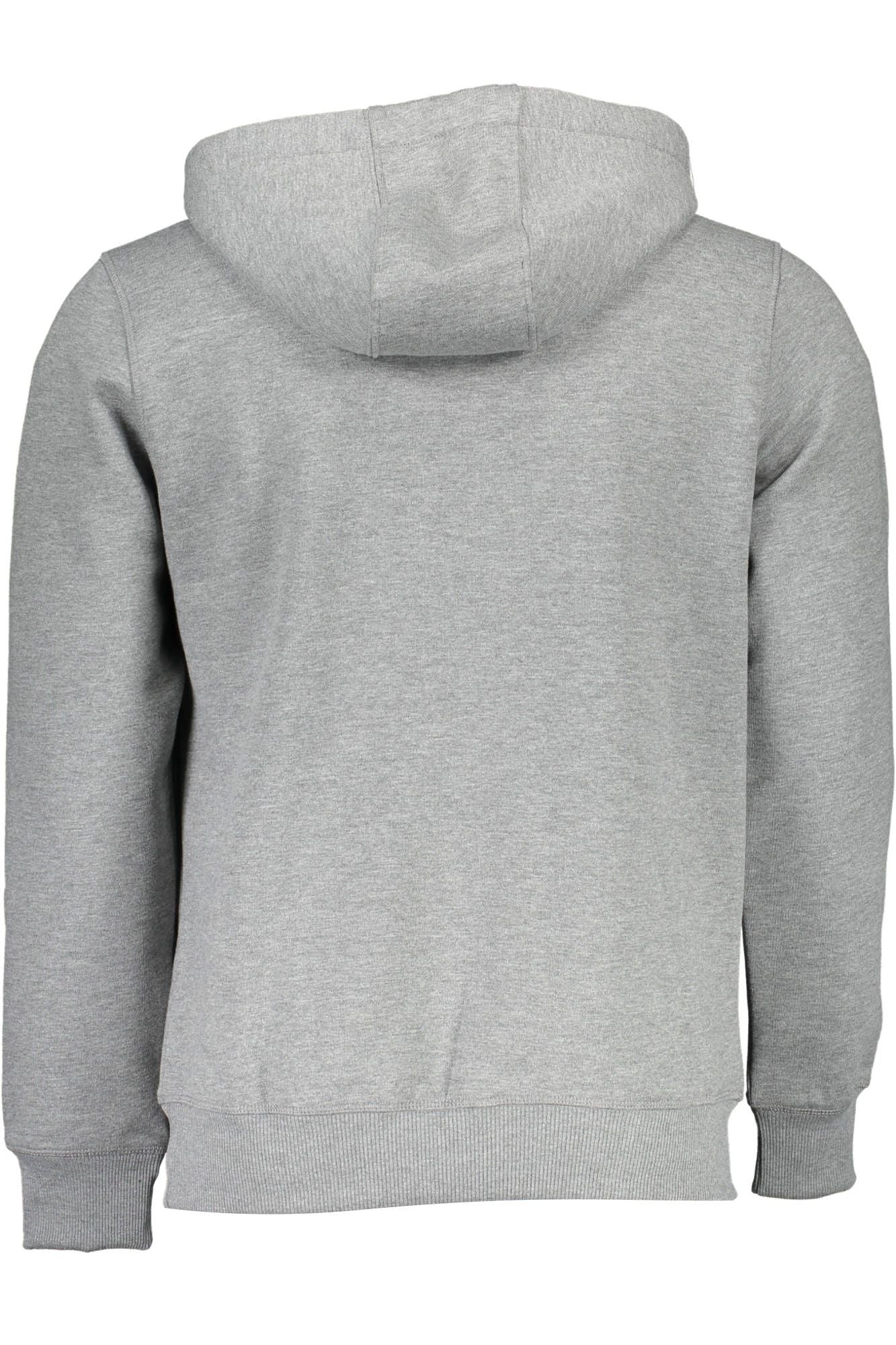 Elegant Gray Hooded Sweatshirt with Central Pocket