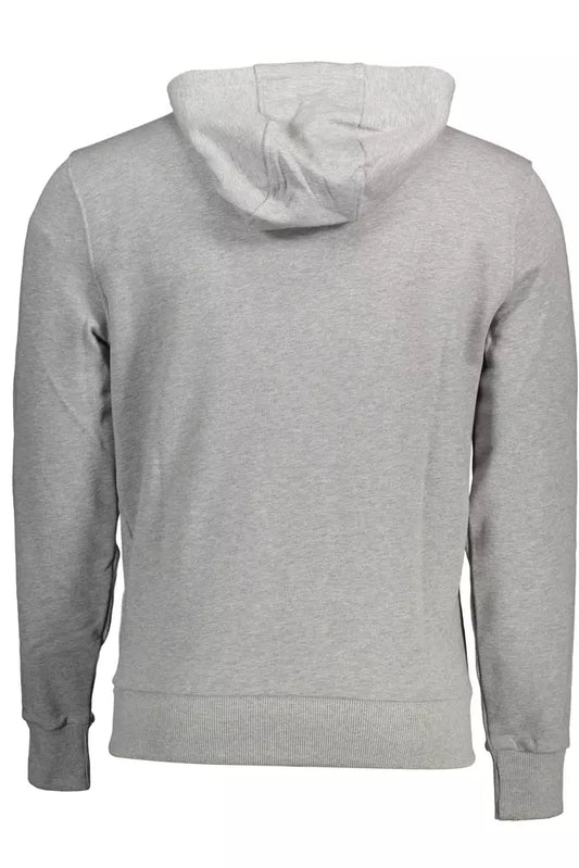 Chic Gray Hooded Cotton Sweatshirt