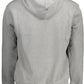 Sleek Gray Hooded Sweatshirt with Logo Print