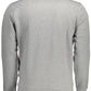 Gray Round Neck Sweatshirt with Logo Print