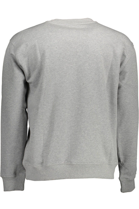 Chic Gray Cotton Crewneck Sweatshirt