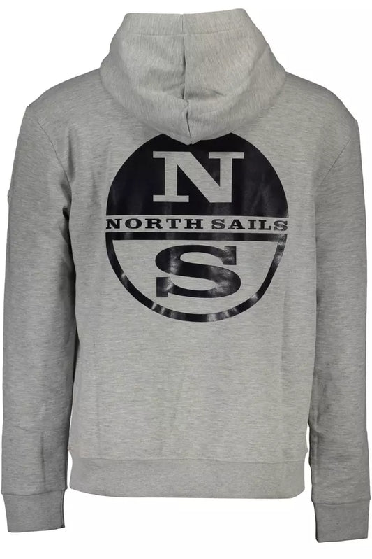 Chic Gray Hooded Sweatshirt with Print