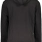 Sleek Black Cotton Hooded Sweatshirt