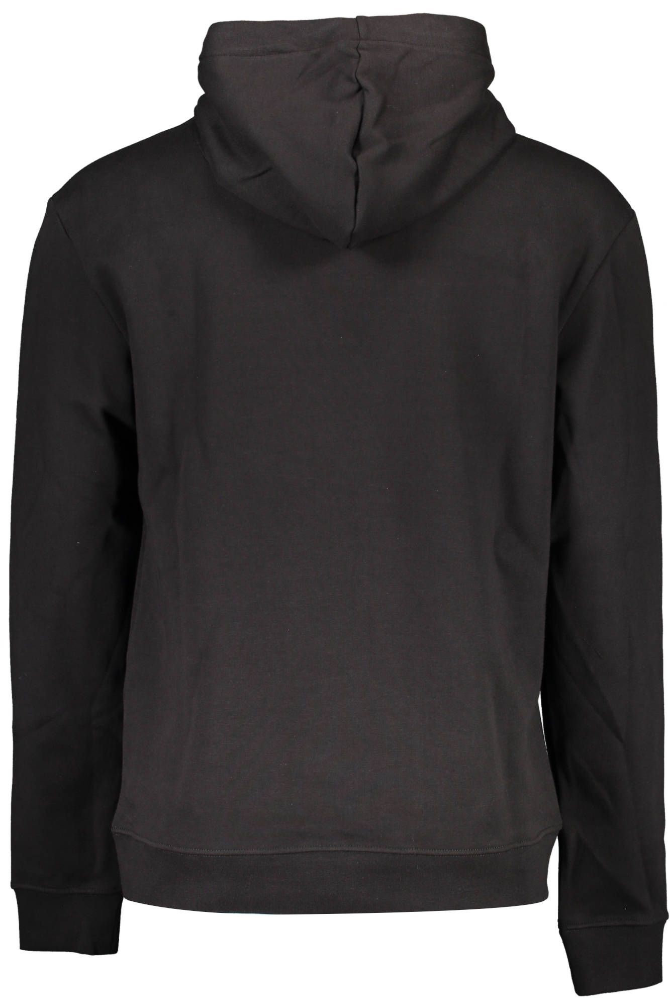 Sleek Black Cotton Hooded Sweatshirt