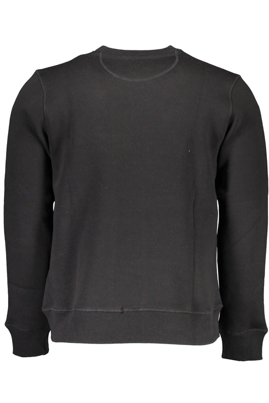 Sleek Black Cotton Sweatshirt with Logo