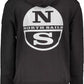 Sleek Black Hooded Cotton-Blend Sweatshirt