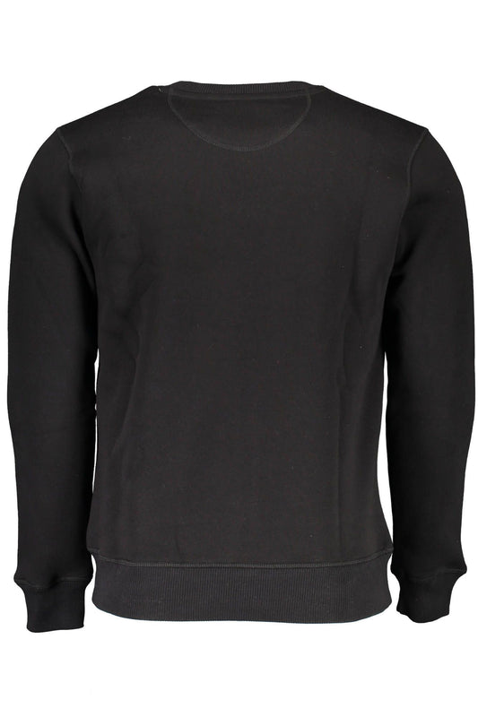 Sleek Black Cotton Sweatshirt with Logo