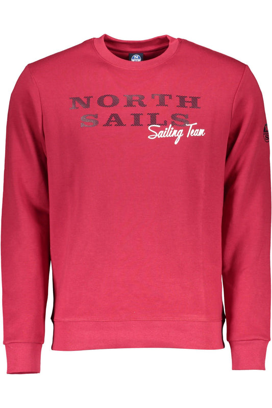 Sleek Red Crewneck Cotton Sweater