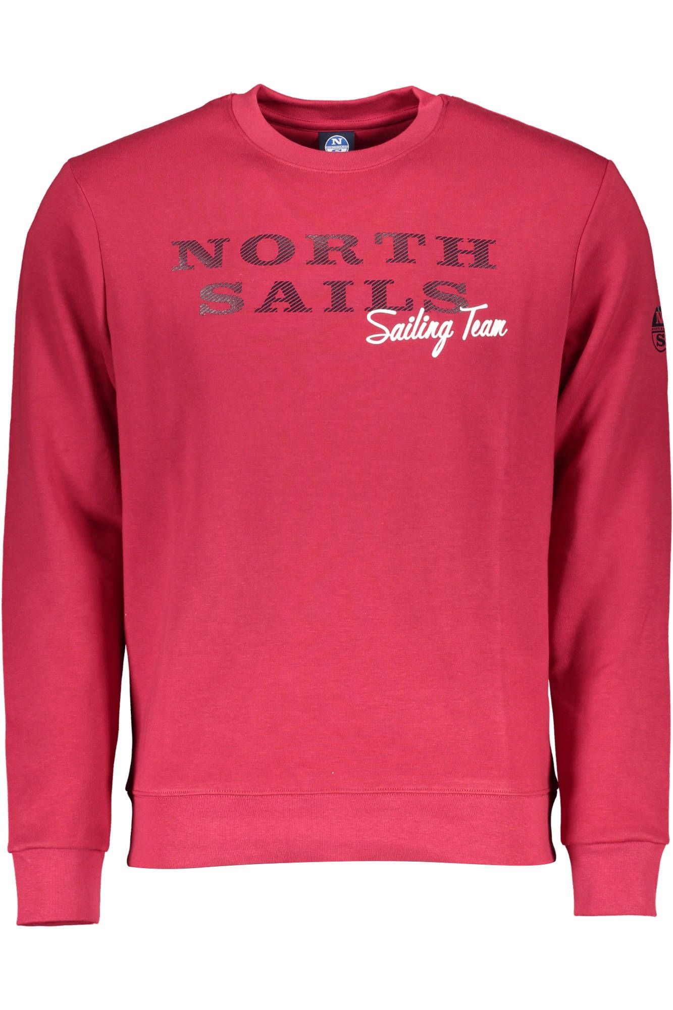 Sleek Red Crewneck Cotton Sweater
