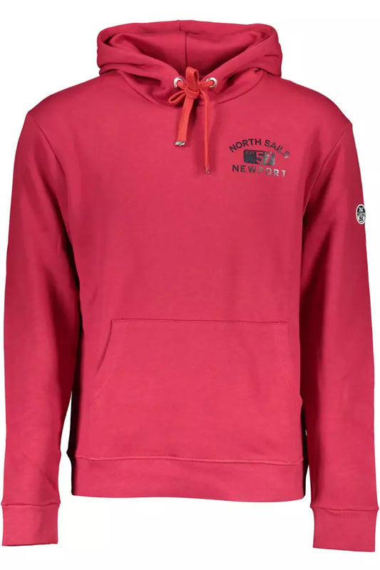 Red Hooded Long-Sleeve Sweatshirt