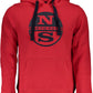 Vibrant Red Hooded Sweatshirt with Central Pocket