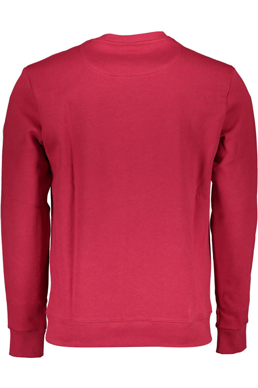 Red Cotton Logo Sweater with Long Sleeves