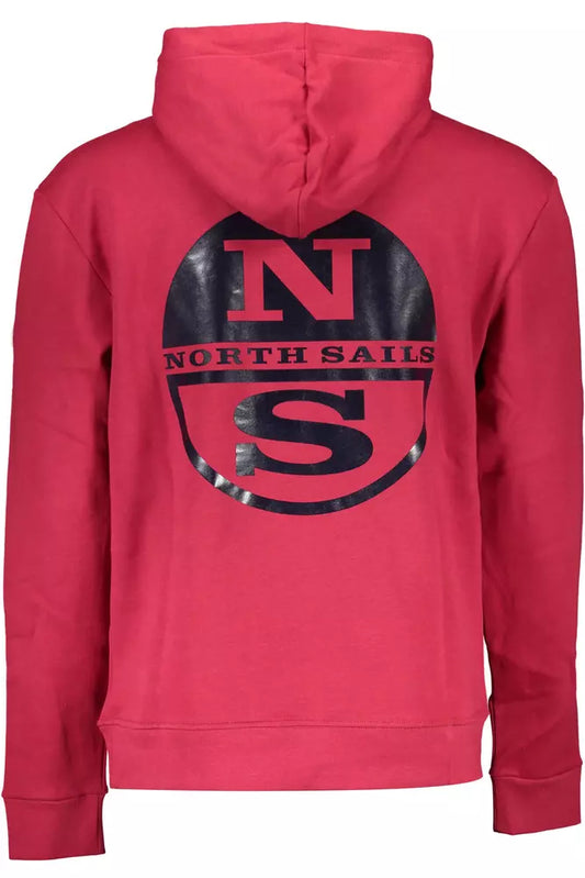 Red Hooded Long-Sleeve Sweatshirt