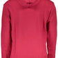 Vibrant Red Hooded Sweatshirt with Central Pocket
