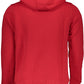 Vibrant Red Hooded Sweatshirt with Central Pocket