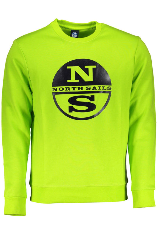 Green Round Neck Long-Sleeved Sweatshirt