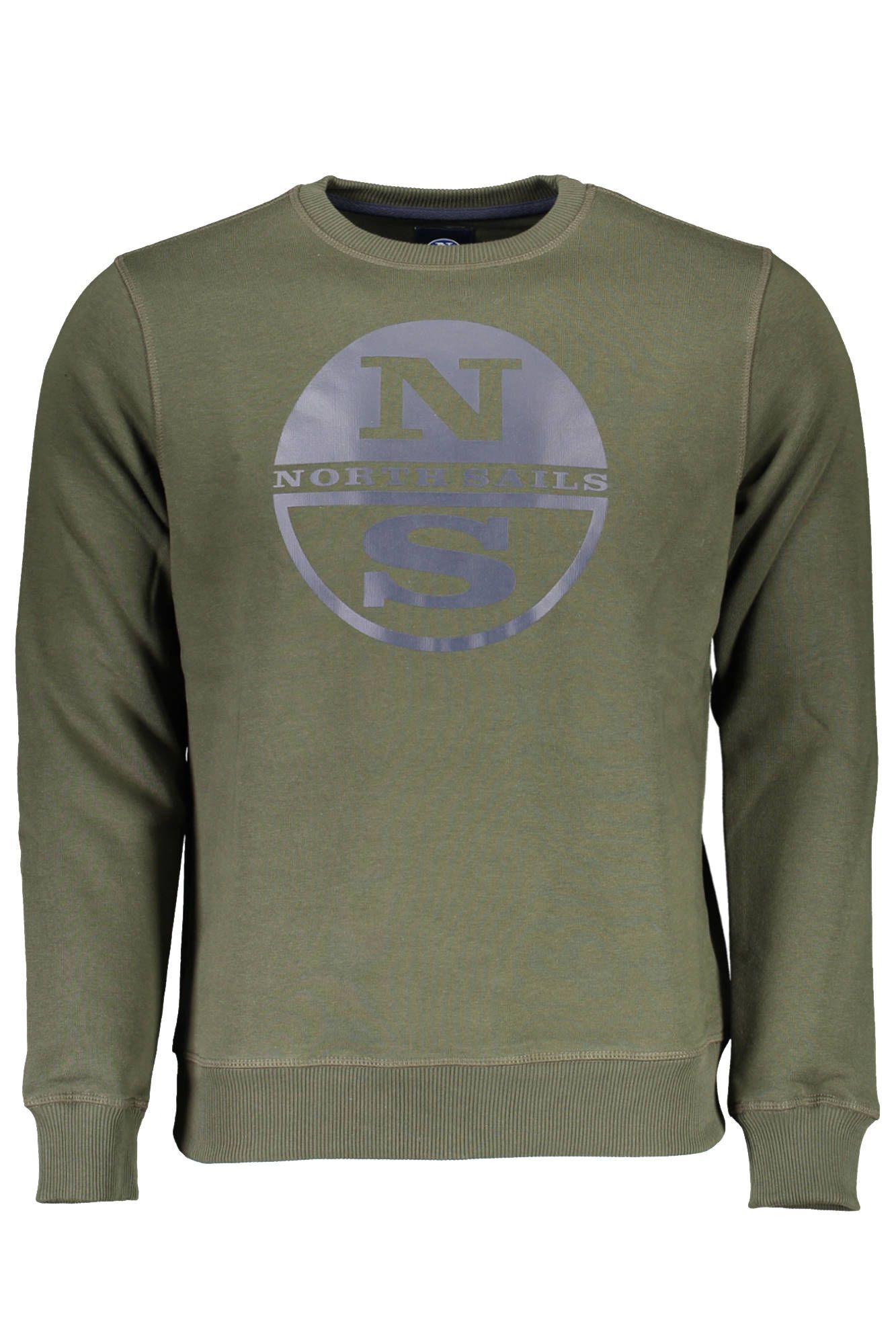 Green Cotton Crewneck Sweatshirt with Logo