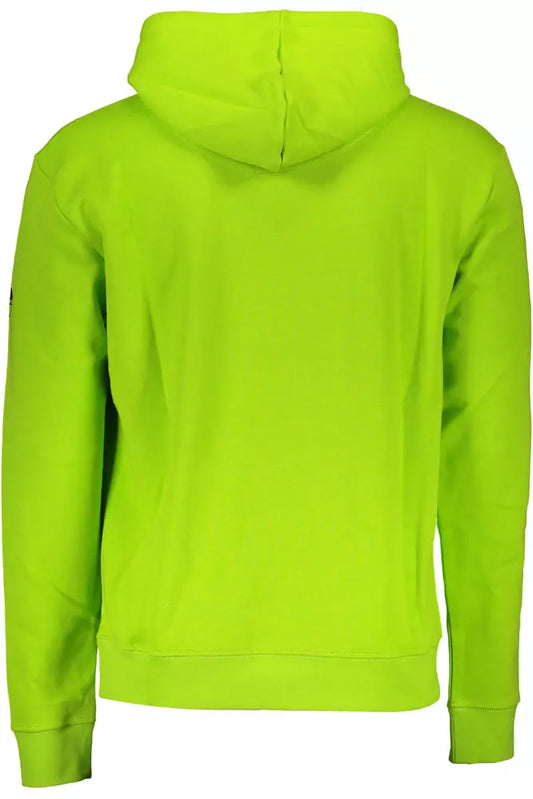 Green Hooded Sweatshirt with Central Pocket